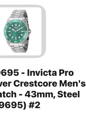 Invicta Men's Stainless Steel Watch with Green Dial and Bezel